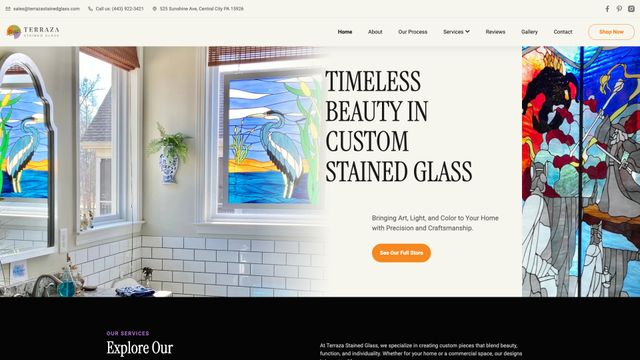 Screenshot of Custom Stained Glass Windows & Doors | Terraza Stained Glass