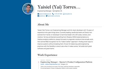 Screenshot of Yaisiel (Yai) Torres