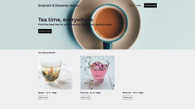 Screenshot of Home - Snipcart & Eleventy demo