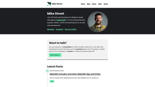 Screenshot of Mike Street - Lead Developer and CTO