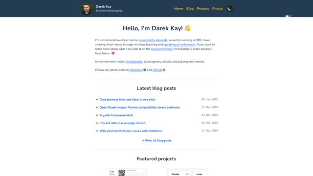 Screenshot of Darek Kay — Solving web mysteries