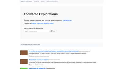 Screenshot of Fediverse Explorations