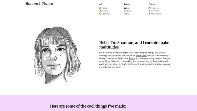 Screenshot of Shannon E. Thomas