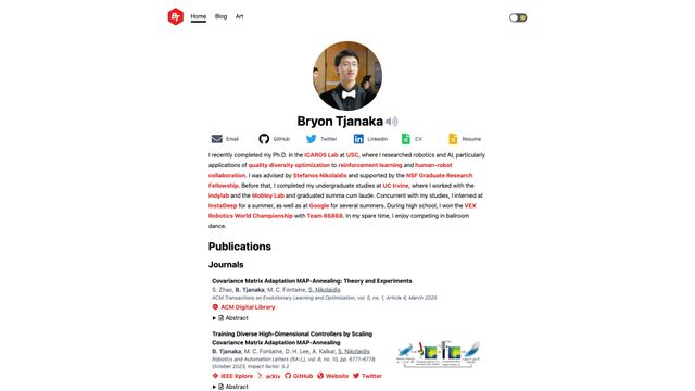 Screenshot of Bryon Tjanaka