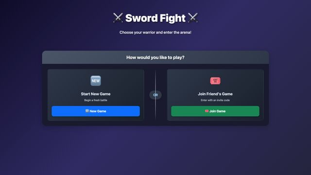 Screenshot of Swordfight.me - Start a sword fight with your friends!