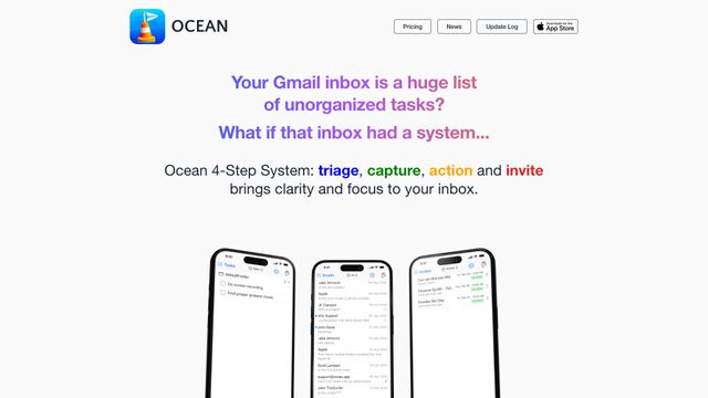 Screenshot of Ocean for iPhone: Focused Gmail Inbox