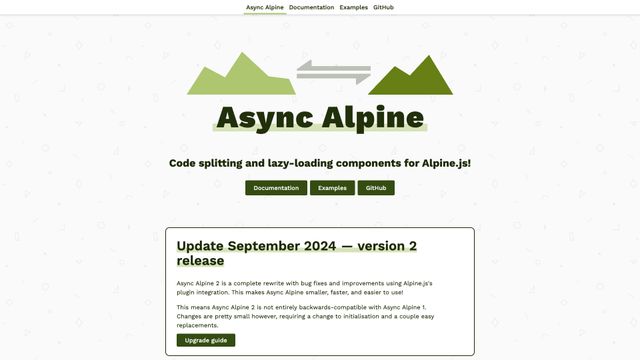 Screenshot of Async Alpine — Alpine.js code-splitting and lazy-loading
