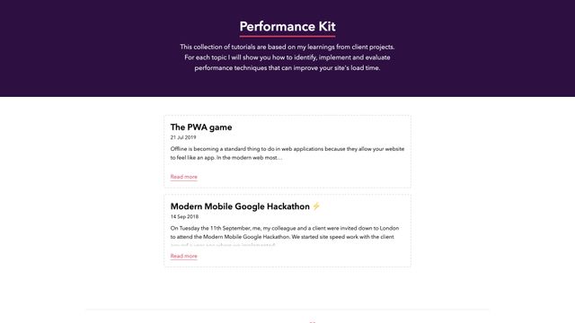 Screenshot of Performance Kit