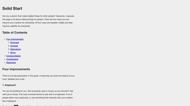 Screenshot of Solid Start