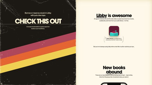 Screenshot of Check This Out — Borrow or reserve a book in Libby with just a few taps