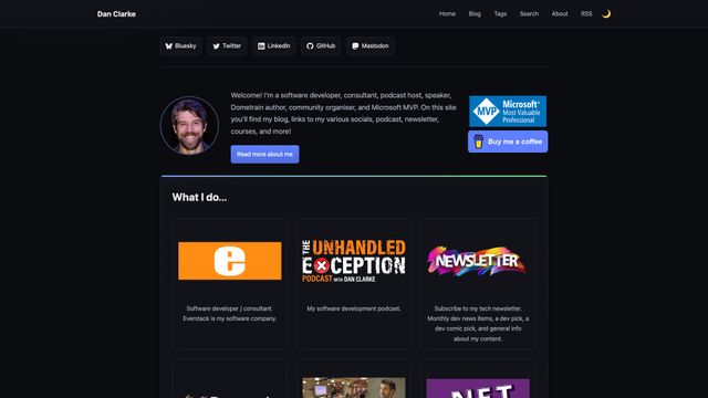 Screenshot of Dan Clarke