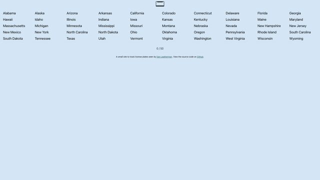 Screenshot of License Plates