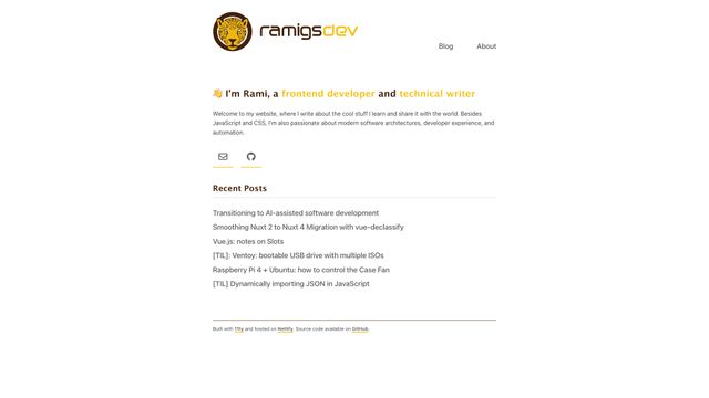 Screenshot of Home · ramigs.dev