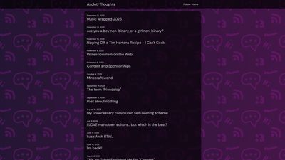 Screenshot of Axolotl Thoughts