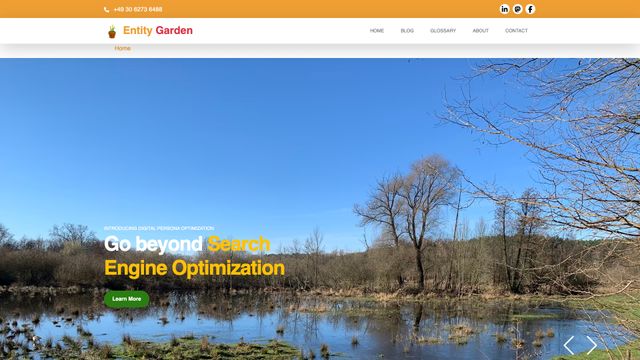 Screenshot of Home Page · Entity Garden