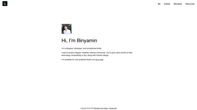 Screenshot of Binyamin Green