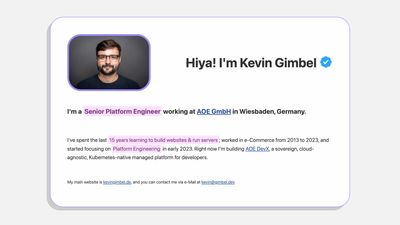 Screenshot of Kevin Gimbel