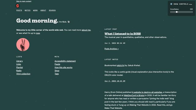 Screenshot of Nick Simson, Internet Nobody.