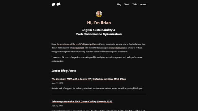 Screenshot of Home | Brian Louis Ramirez | Sustainable UX & Web Perf