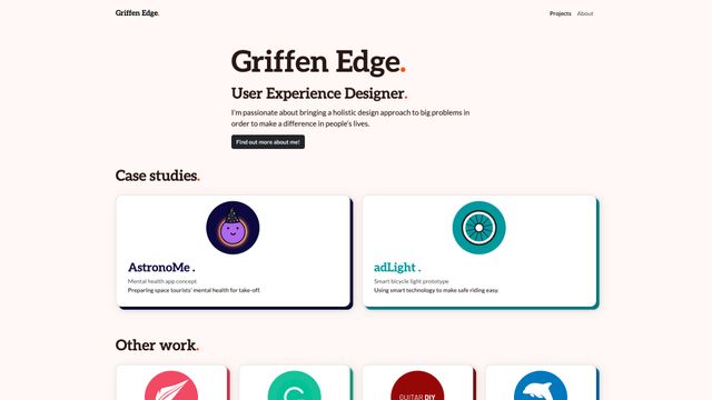 Screenshot of Griffen Edge - User Experience Designer