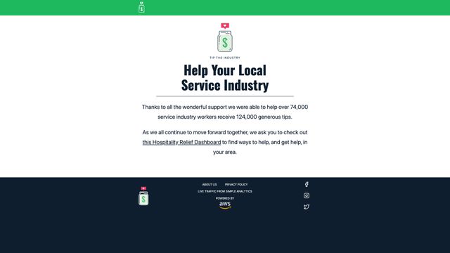 Screenshot of Help Your Local Service Industry | ServiceIndustry.tips