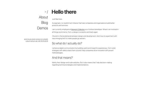 Screenshot of Max - Professional tech tinkerer