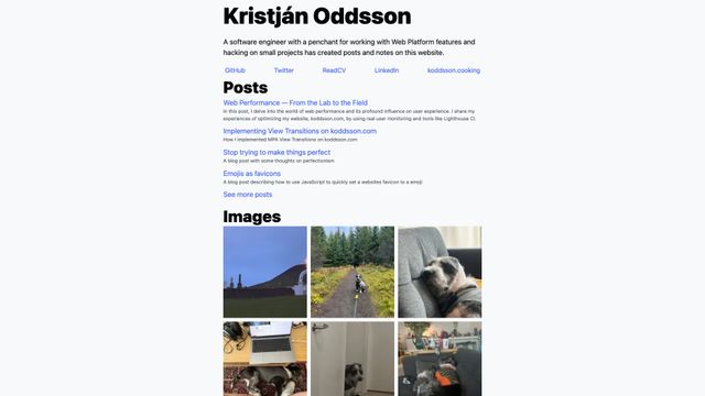 Screenshot of Kristján Oddsson