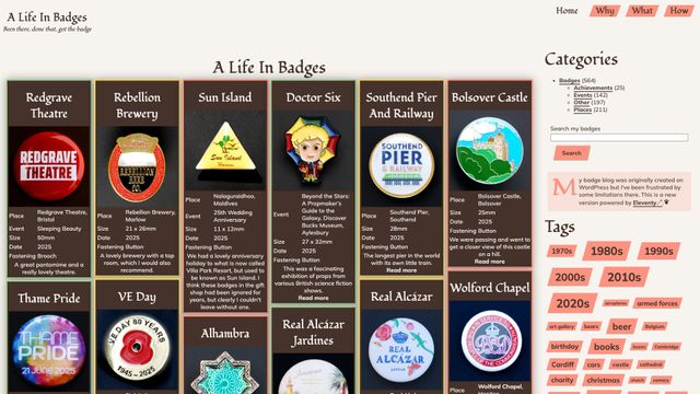 Screenshot of A Life In Badges