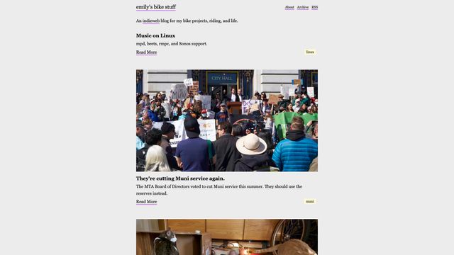 Screenshot of Home • emily’s bike stuff