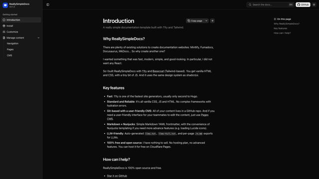 Screenshot of ReallySimpleDocs