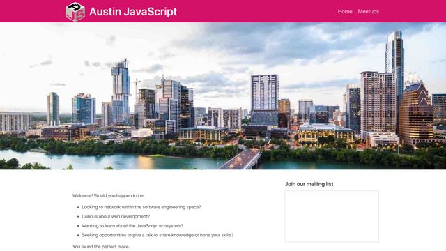 Screenshot of Austin JavaScript