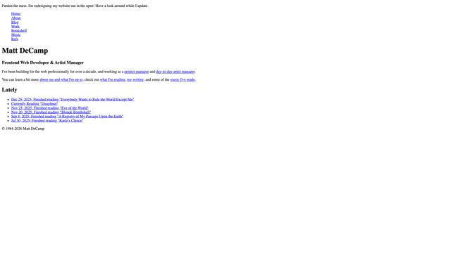 Screenshot of Matt DeCamp