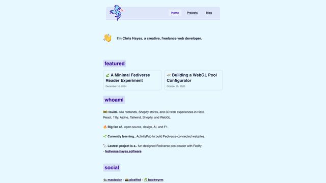 Screenshot of Chris Hayes :: hayes.software