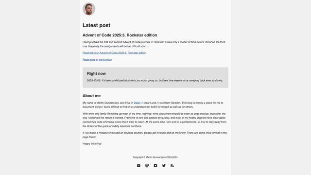 Screenshot of Martin Gunnarsson