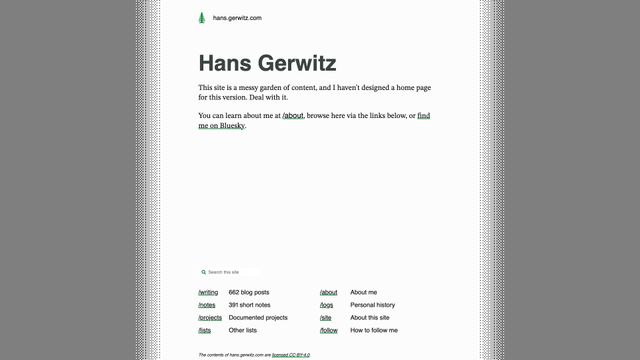 Screenshot of hans.gerwitz.com
