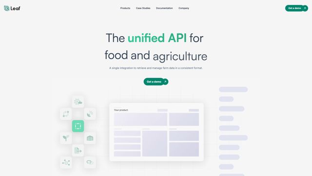 Screenshot of Leaf Agriculture | Unified Farm Data API