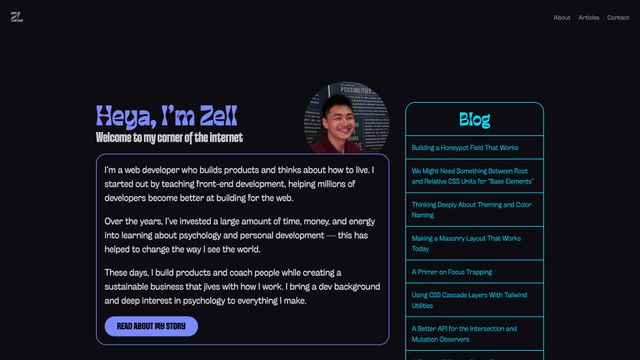 Screenshot of Zell Liew