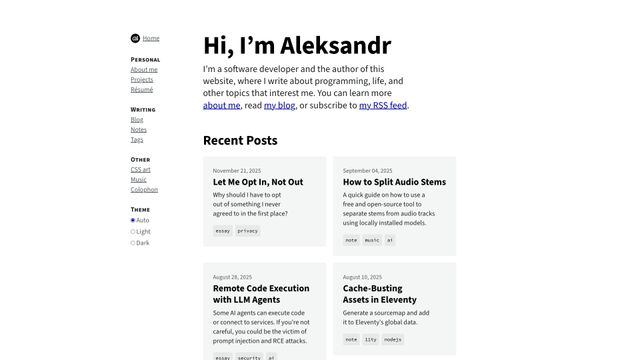 Screenshot of Aleksandr Hovhannisyan