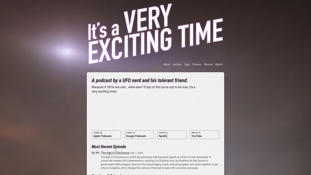 Screenshot of It’s a Very Exciting Time