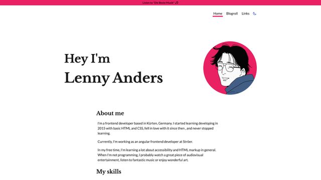 Screenshot of Lenny Anders - Web Developer