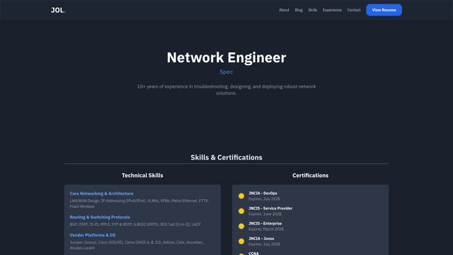 Screenshot of Jesus - Network Engineer