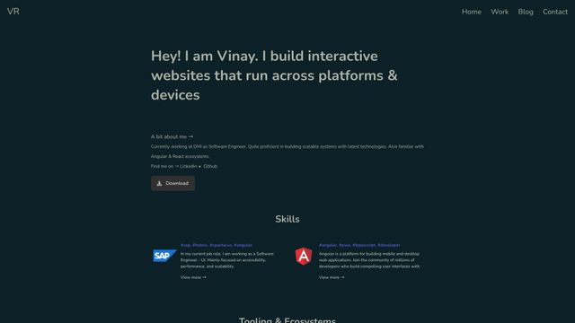 Screenshot of Vinay Ranjan