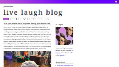 Screenshot of live laugh blog