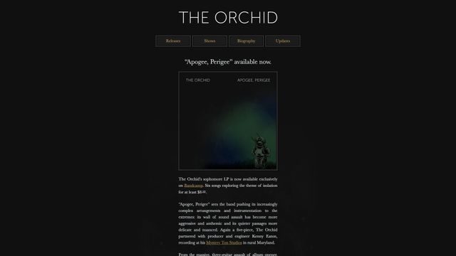 Screenshot of The Orchid — an instrumental post-rock band from Washington, DC
