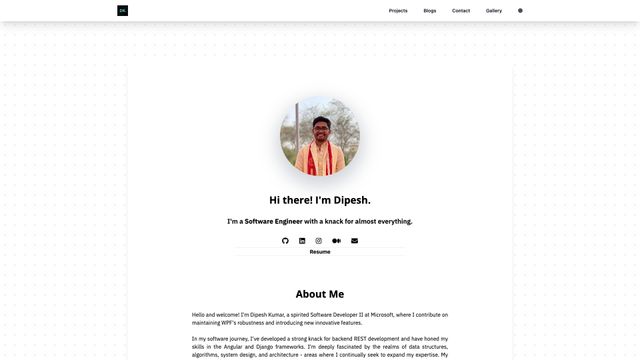 Screenshot of Home | Dipesh's Personal Website