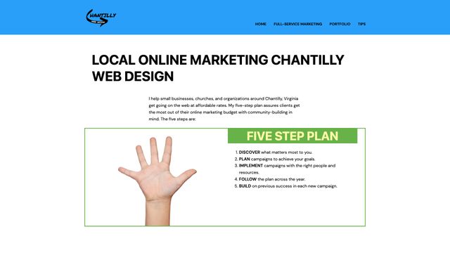 Screenshot of Chantilly Web Design