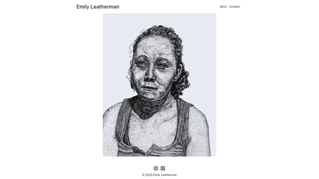 Screenshot of Home | Emily Leatherman | Artist