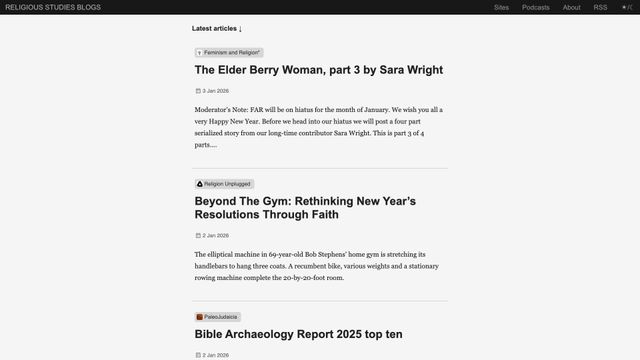 Screenshot of Religious Studies Blogs