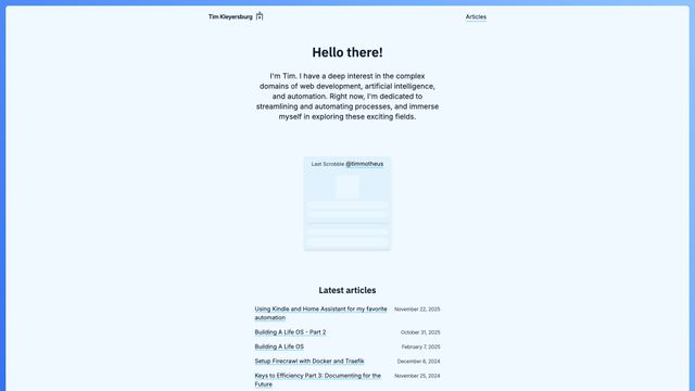 Screenshot of Tim Kleyersburg