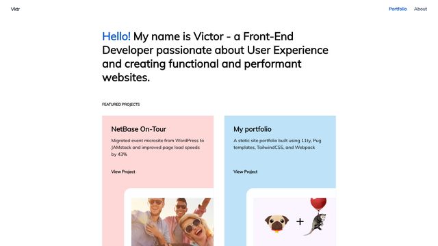 Screenshot of Portfolio | Victor Tsang